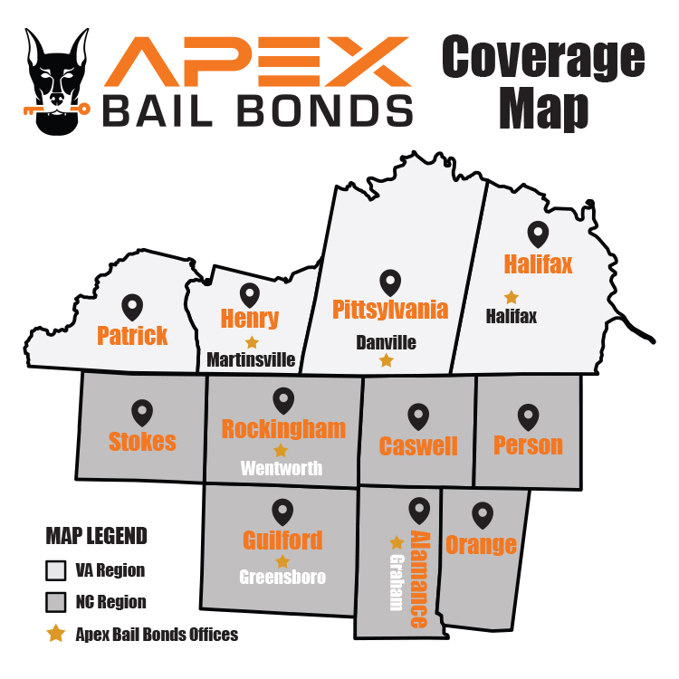 Apex bail bonds map